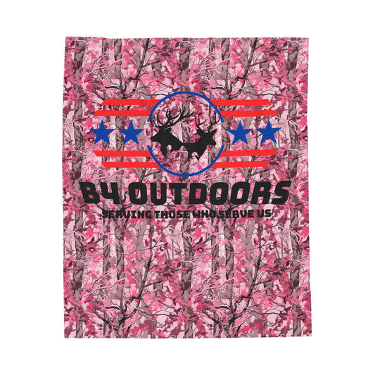 Pink Camo Velveteen Blanket