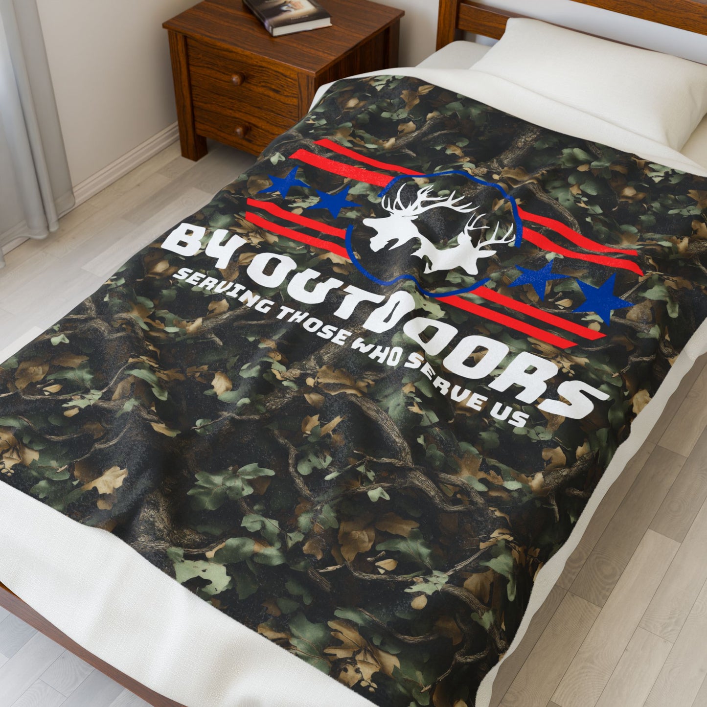 Wood Camo Velveteen Blanket