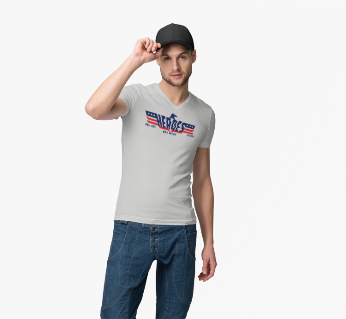 Heroes Bar Key West V-Neck Tee