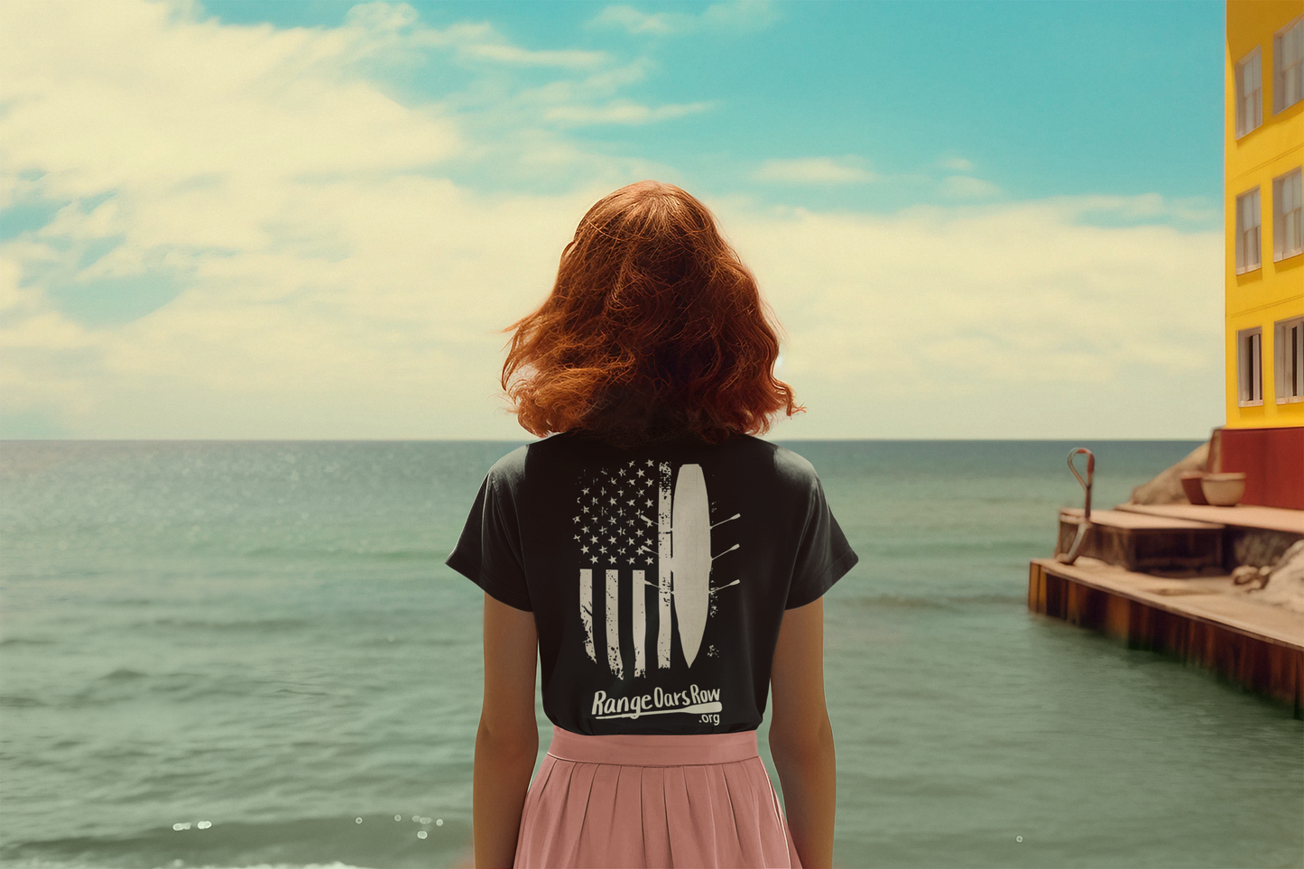 RangeOars Row Top Down Rowing Flag Shirt