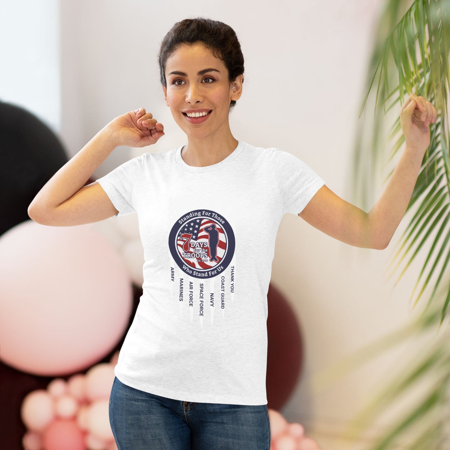 Women's Tee - Supports 7 Days For The Troops