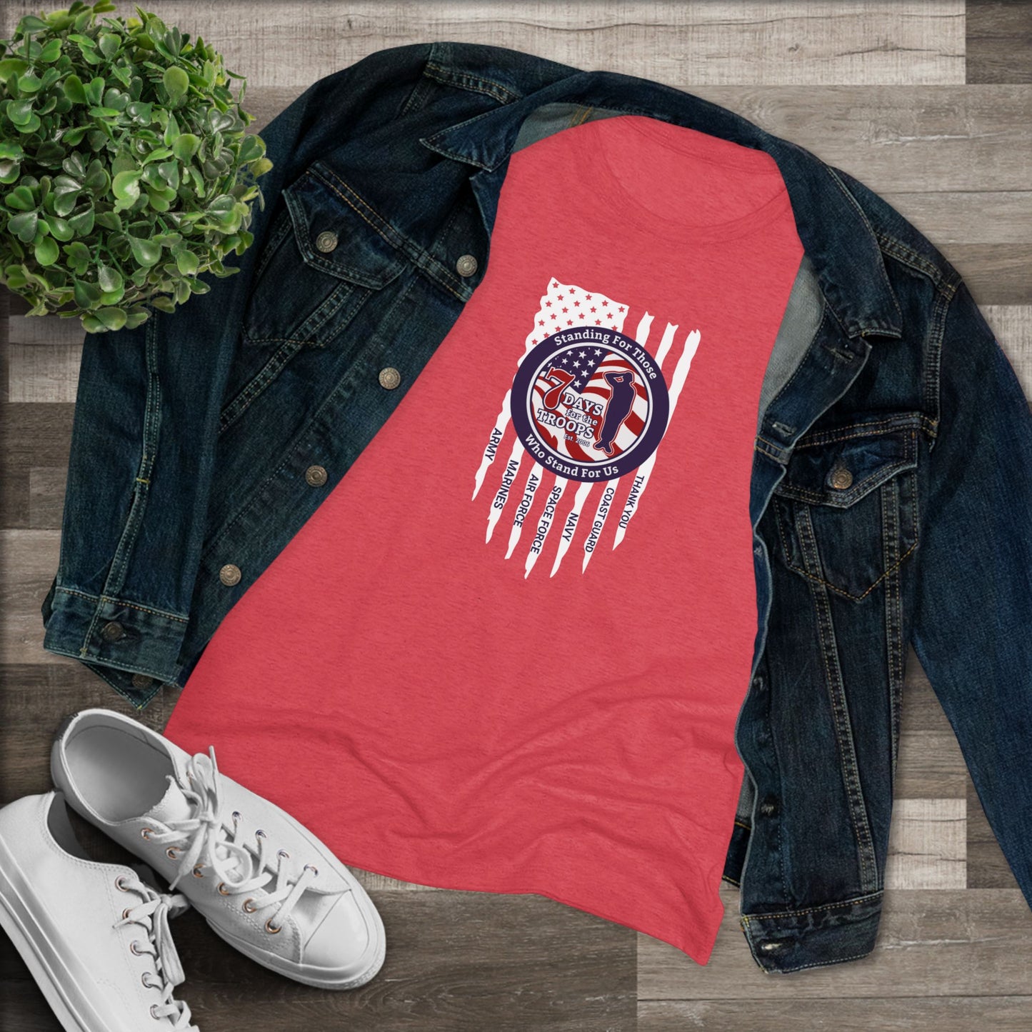 Women's Tee - Supports 7 Days For The Troops