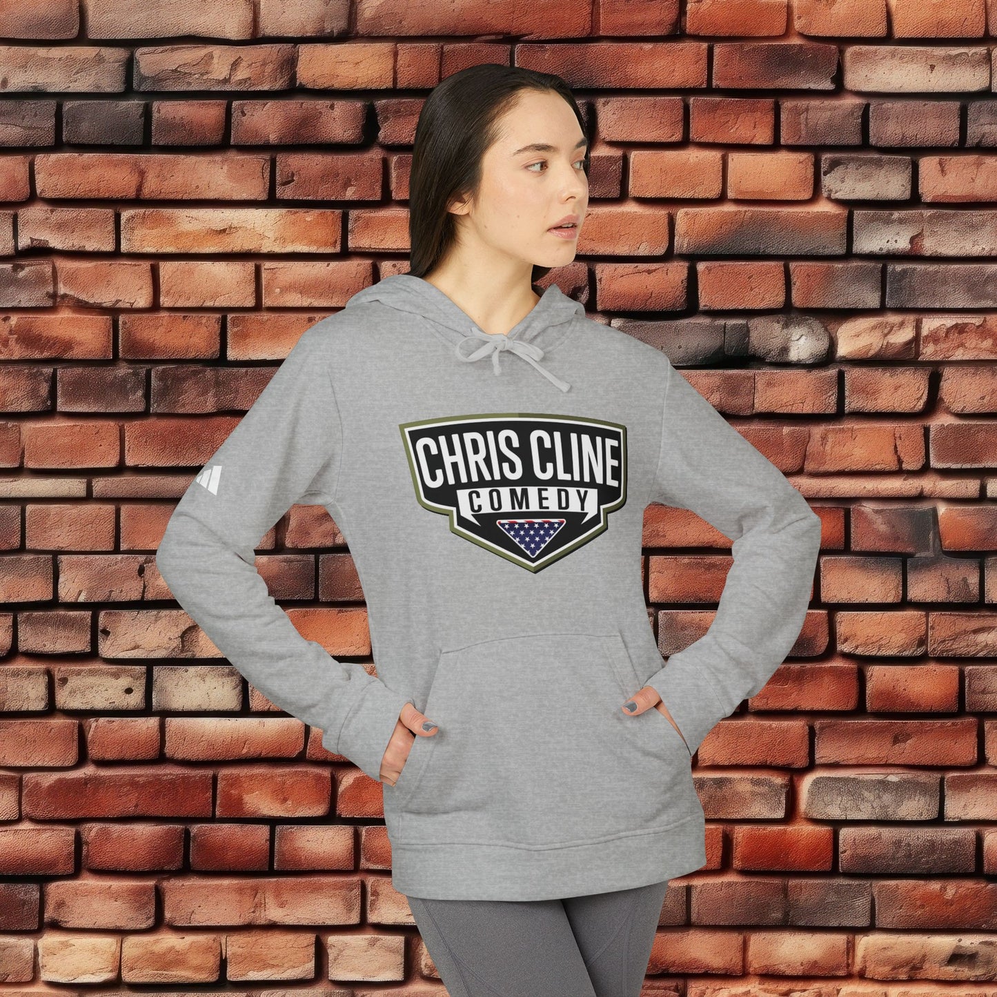 adidas Unisex Fleece Hoodie- Chris Cline Comedy