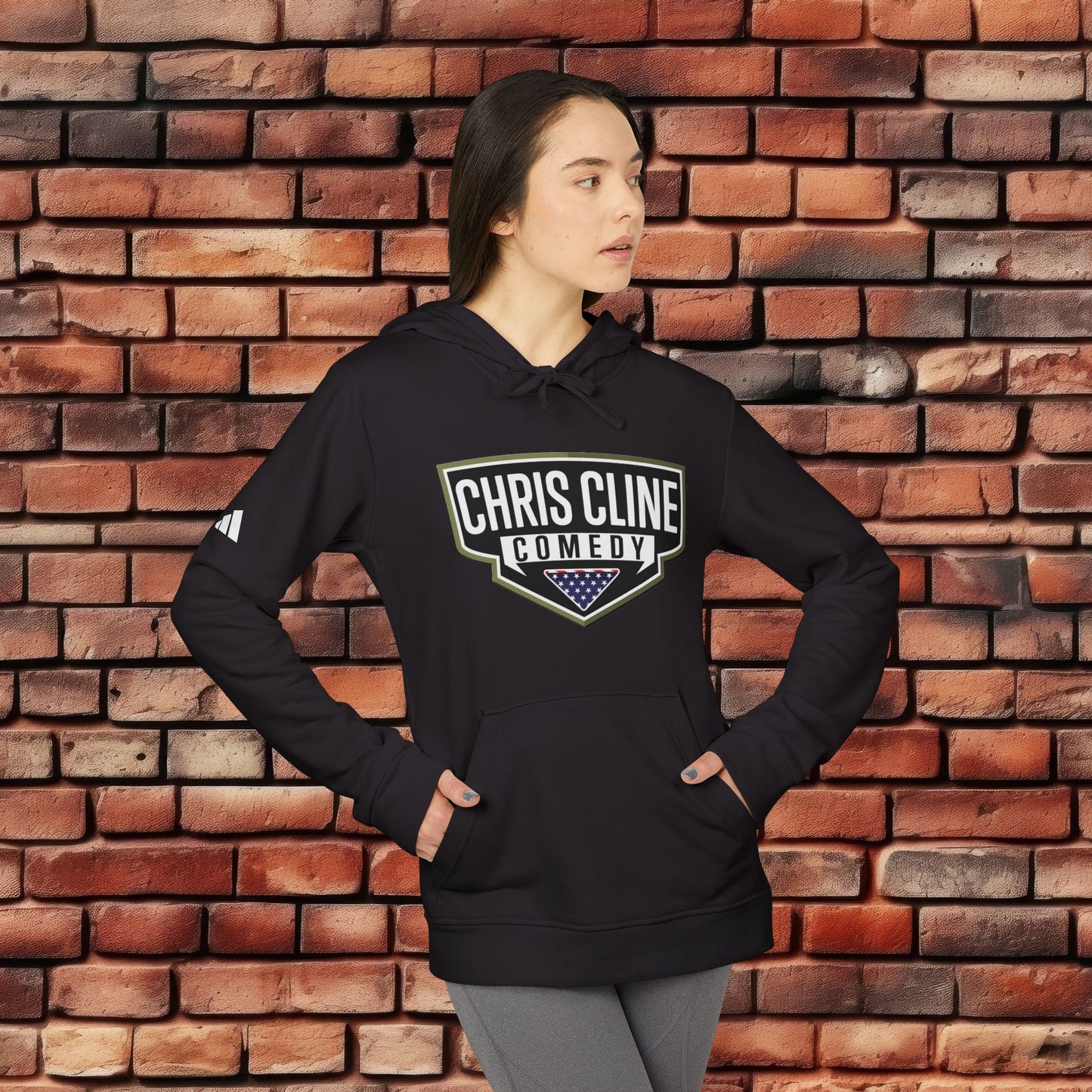 adidas Unisex Fleece Hoodie- Chris Cline Comedy