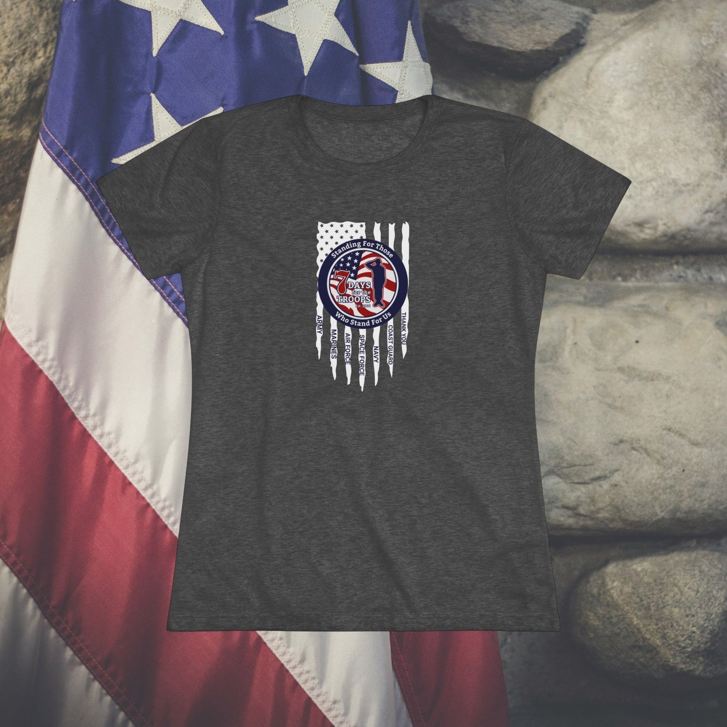 Women's Tee - Supports 7 Days For The Troops