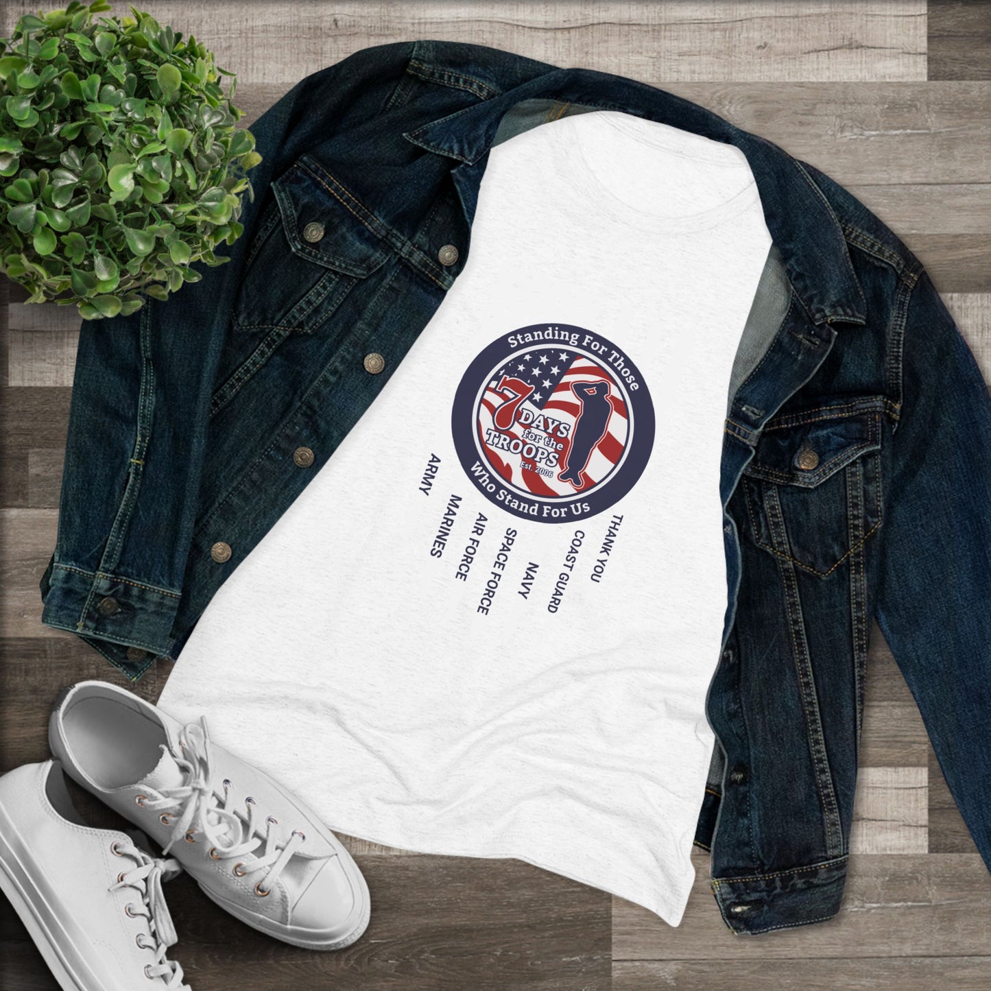 Women's Tee - Supports 7 Days For The Troops