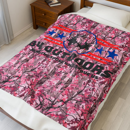 Pink Camo Velveteen Blanket