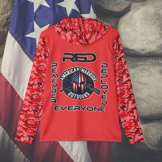 American Warrior Outdoors RED Men's Sports Warmup Hoodie