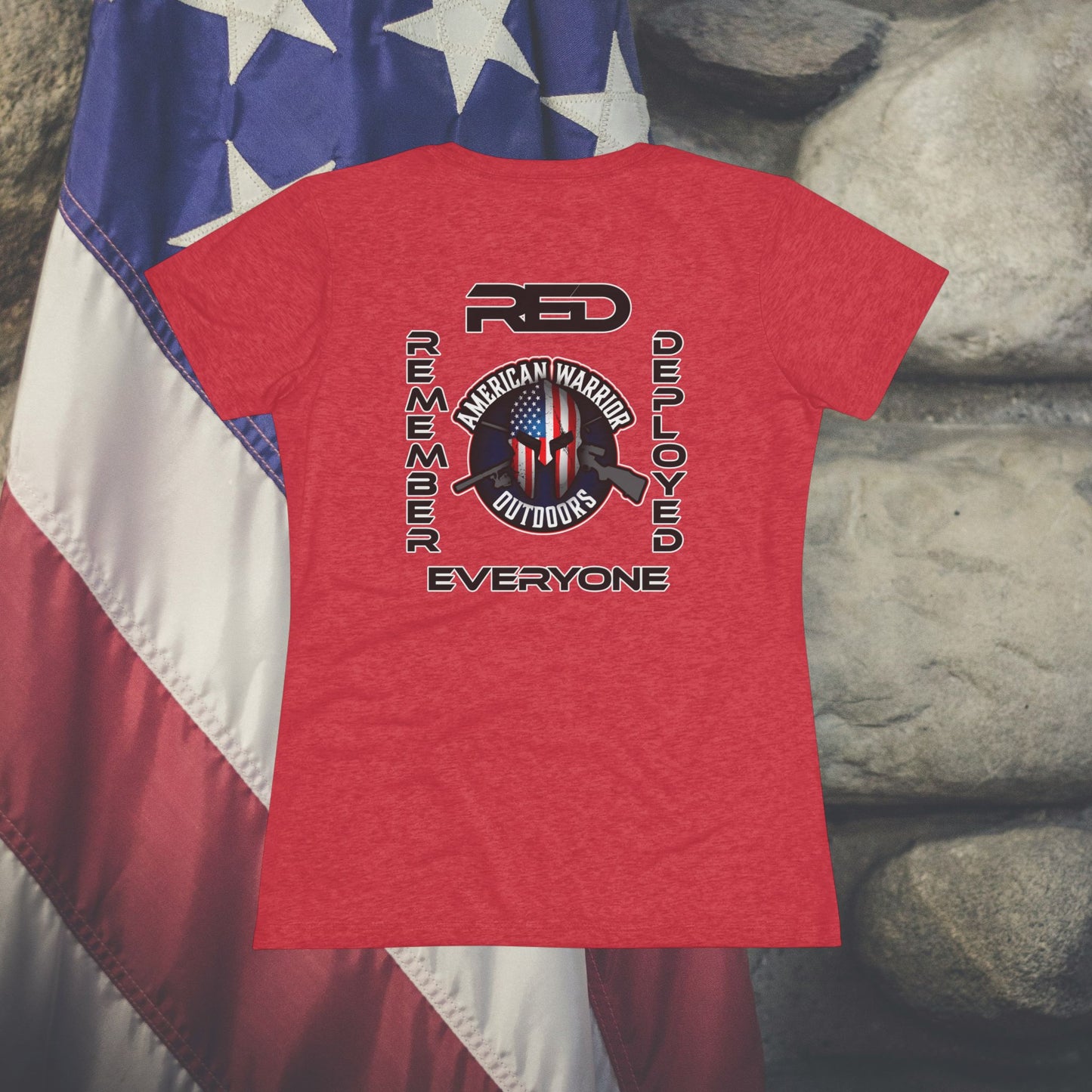 American Warrior Outdoors RED Women's Triblend Tee