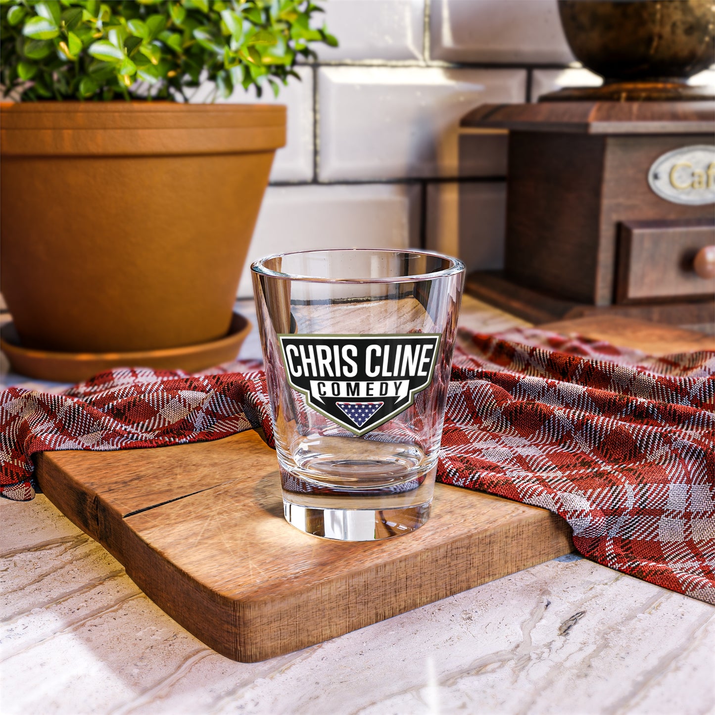 Shot Glass - Supports Chris Cline Comedy Mission