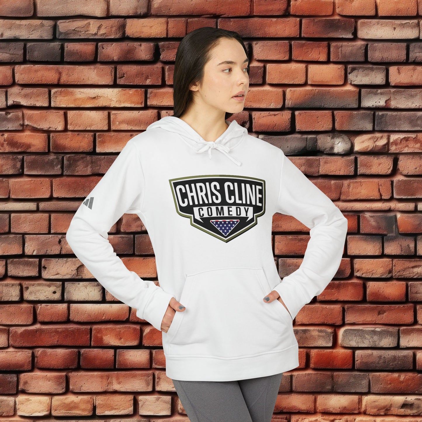 adidas Unisex Fleece Hoodie- Chris Cline Comedy