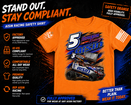 AISIN APPROVED - Hi Vis Stephenson Racing Tee