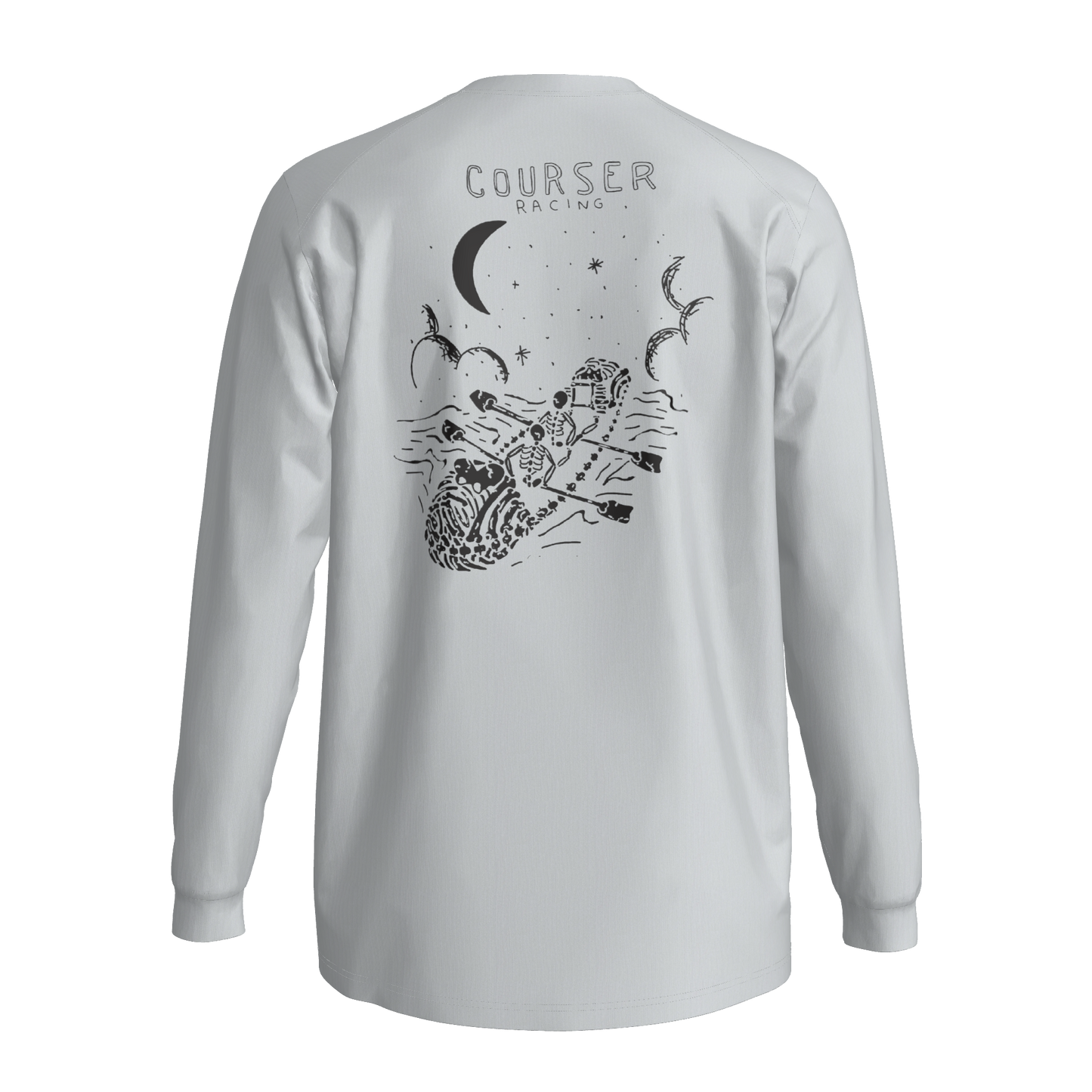 Courser Racing White Skull Performance Long Sleeve