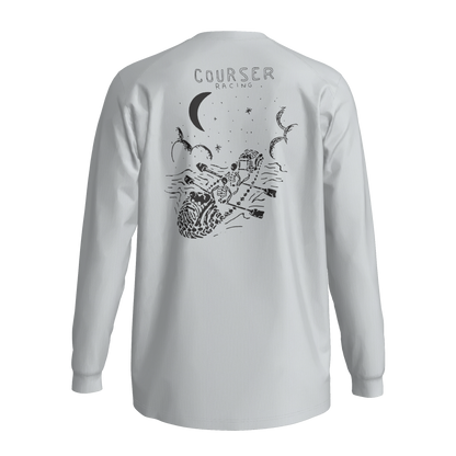 Courser Racing White Skull Performance Long Sleeve