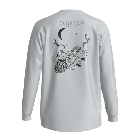 Courser Racing White Skull Performance Long Sleeve