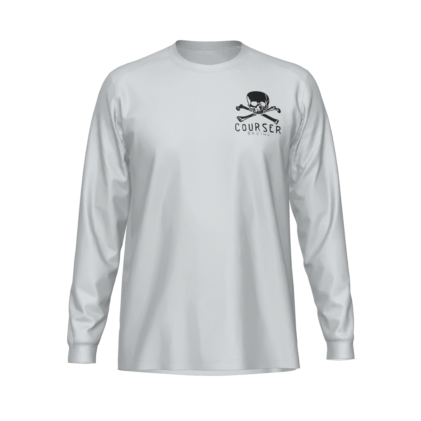 Courser Racing White Skull Performance Long Sleeve