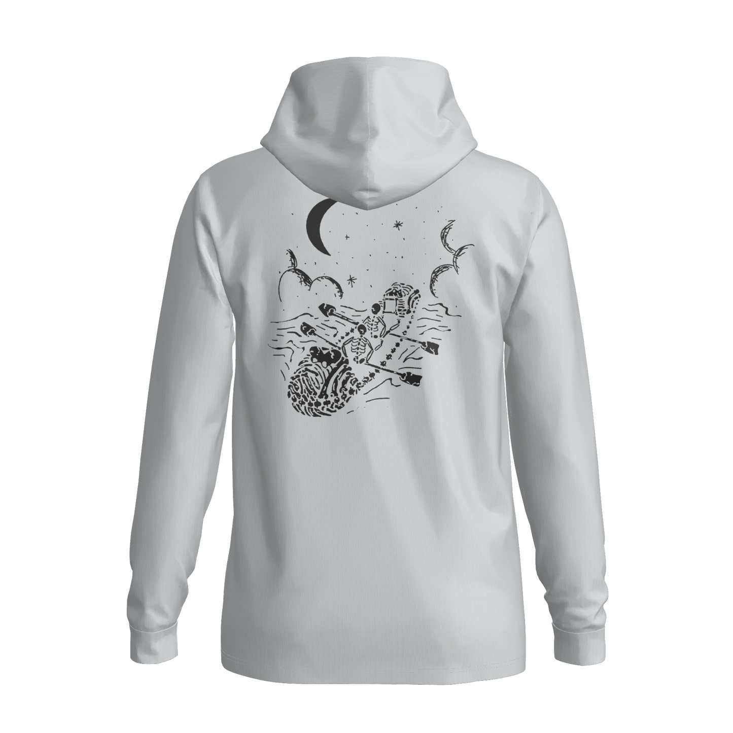 Courser Racing White Skulls Hooded Performance Long Sleeve
