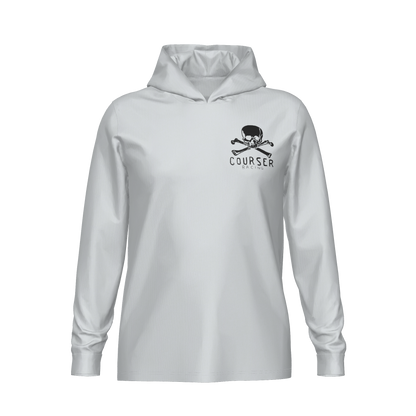 Courser Racing White Skulls Hooded Performance Long Sleeve