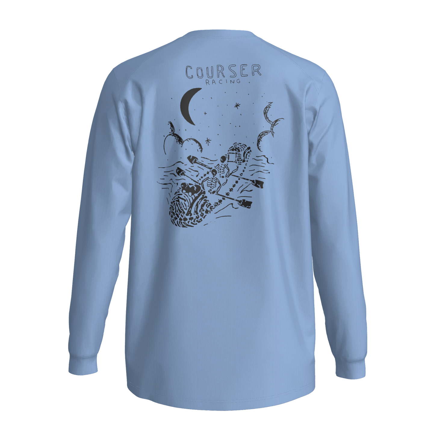 Courser Racing White Skull Performance Long Sleeve