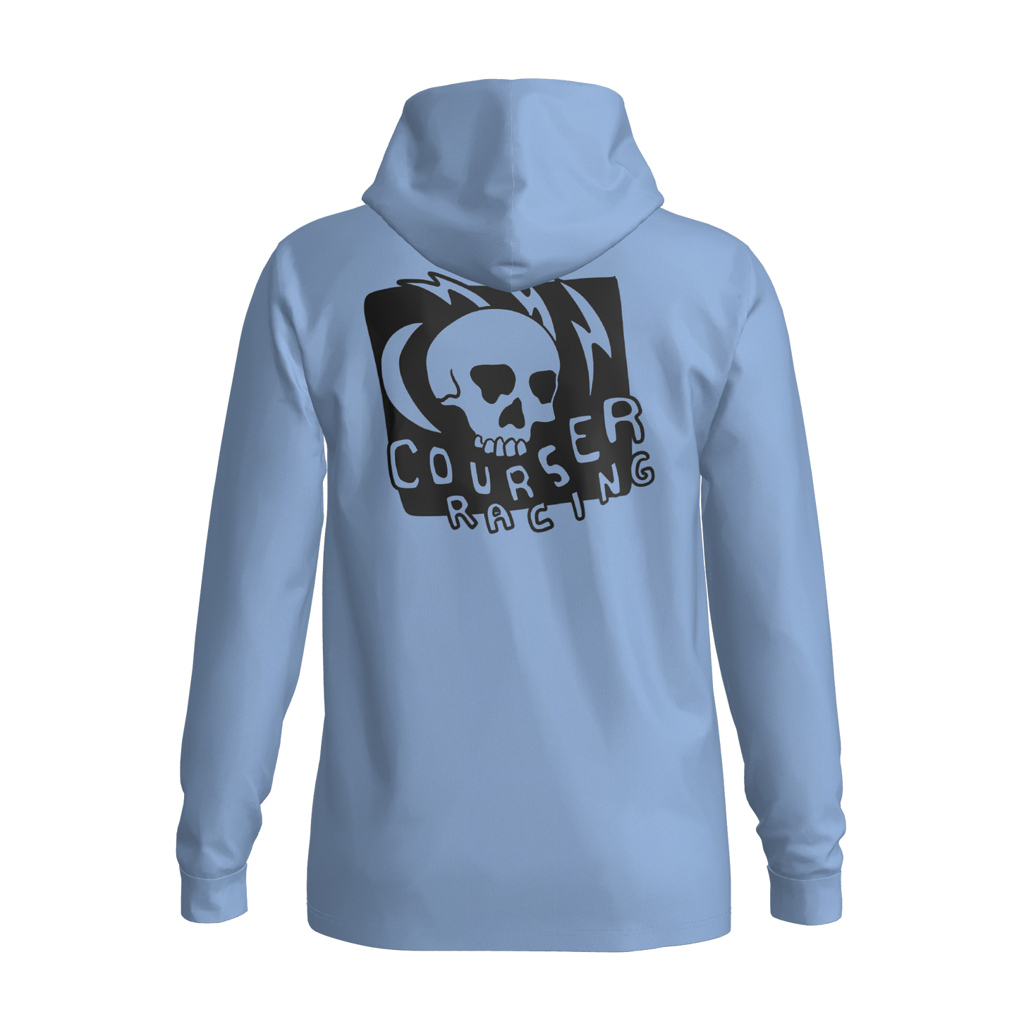 Courser Racing Black Skulls Hooded Performance Long Sleeve