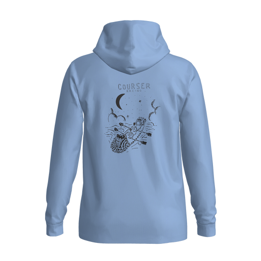 Courser Racing White Skulls Hooded Performance Long Sleeve
