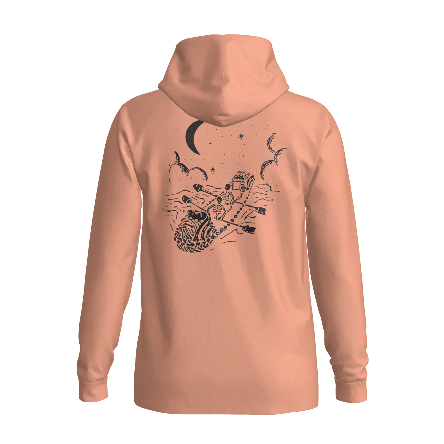 Courser Racing White Skulls Hooded Performance Long Sleeve