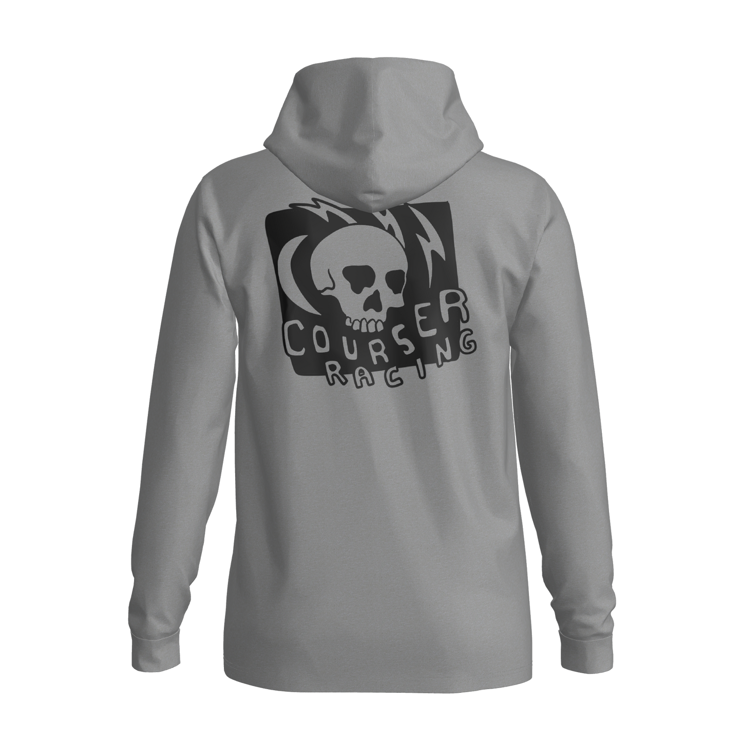 Courser Racing Black Skulls Hooded Performance Long Sleeve