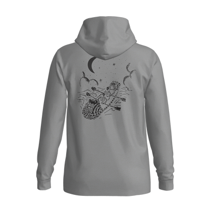 Courser Racing White Skulls Hooded Performance Long Sleeve