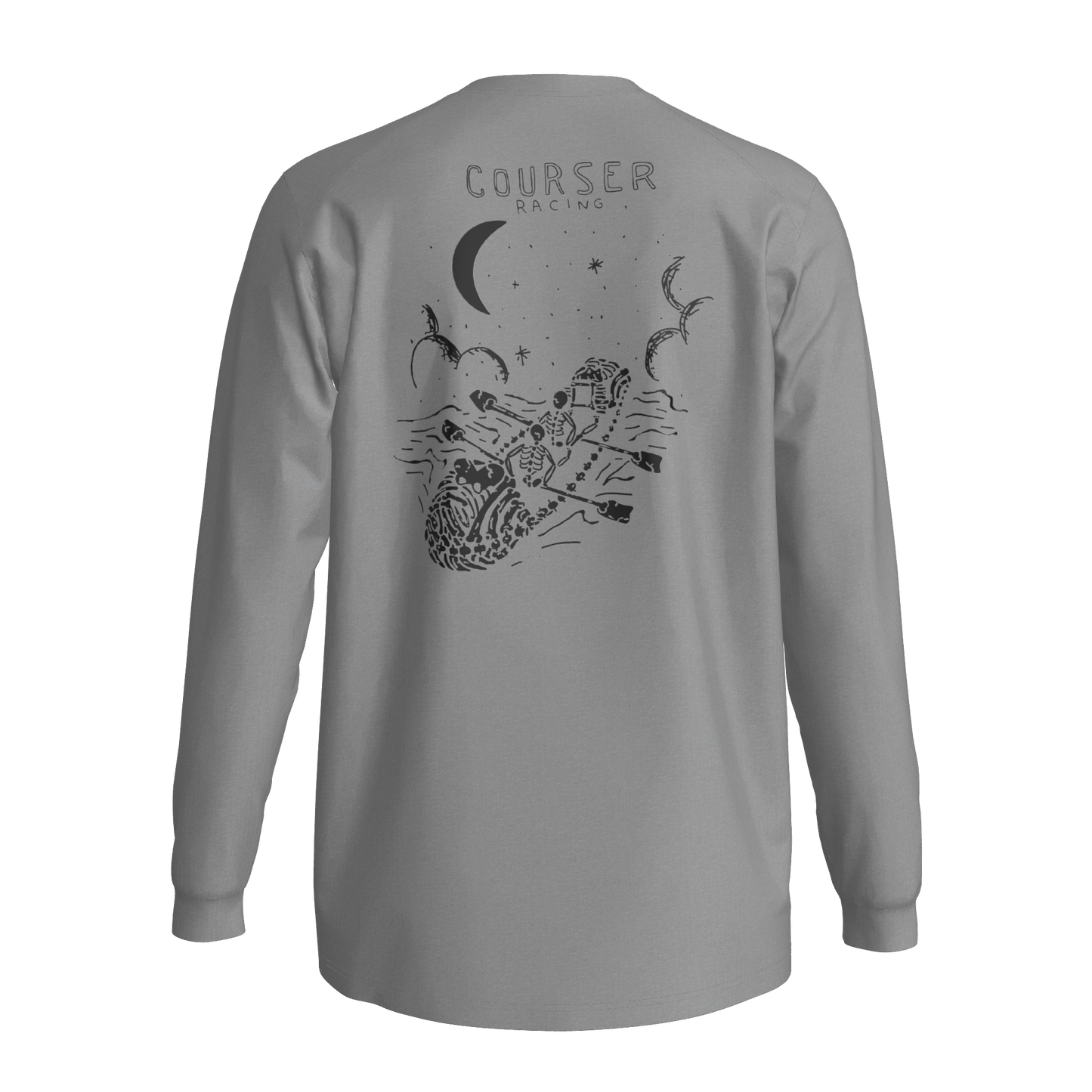 Courser Racing White Skull Performance Long Sleeve