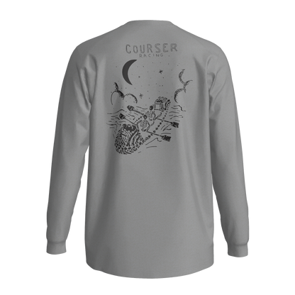 Courser Racing White Skull Performance Long Sleeve
