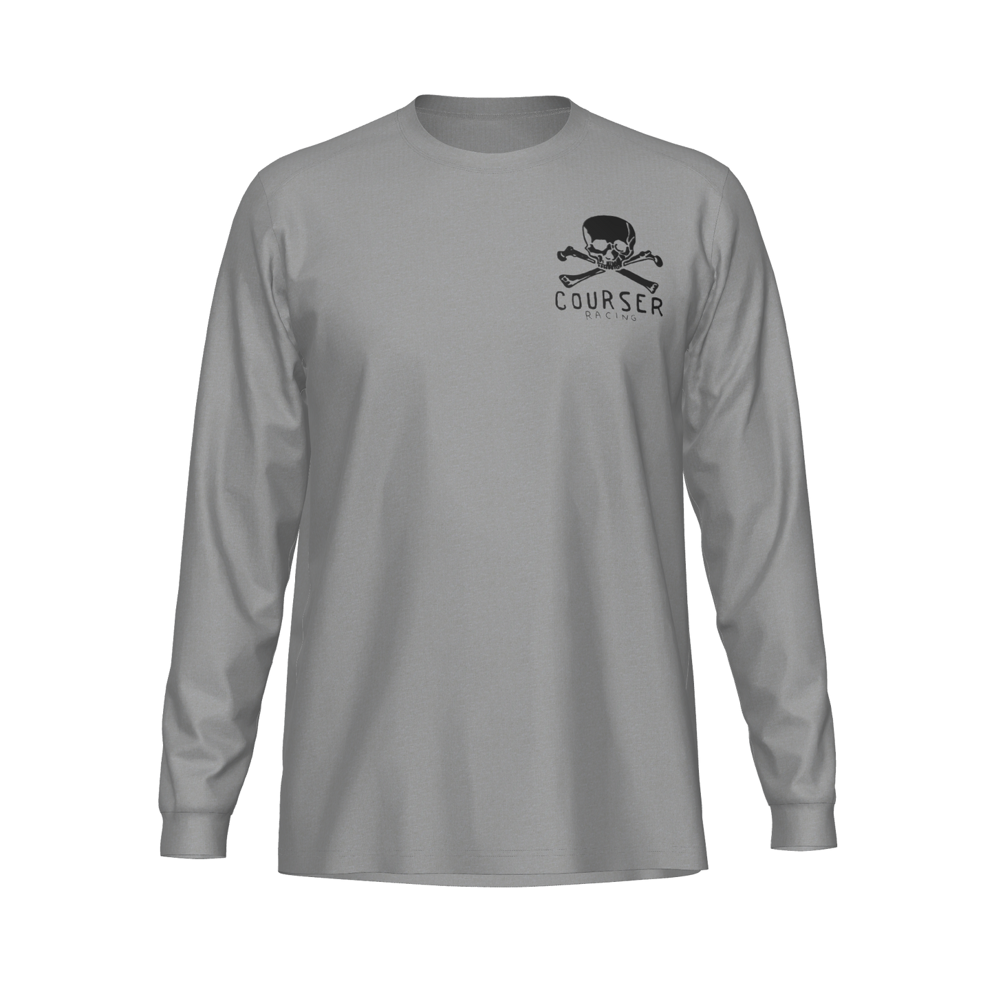 Courser Racing White Skull Performance Long Sleeve