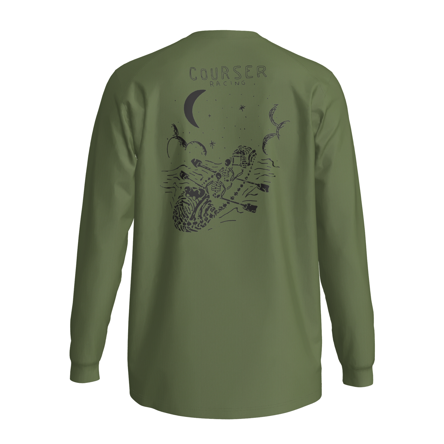 Courser Racing White Skull Performance Long Sleeve