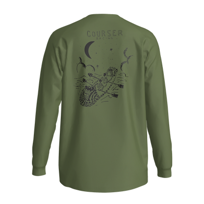 Courser Racing White Skull Performance Long Sleeve