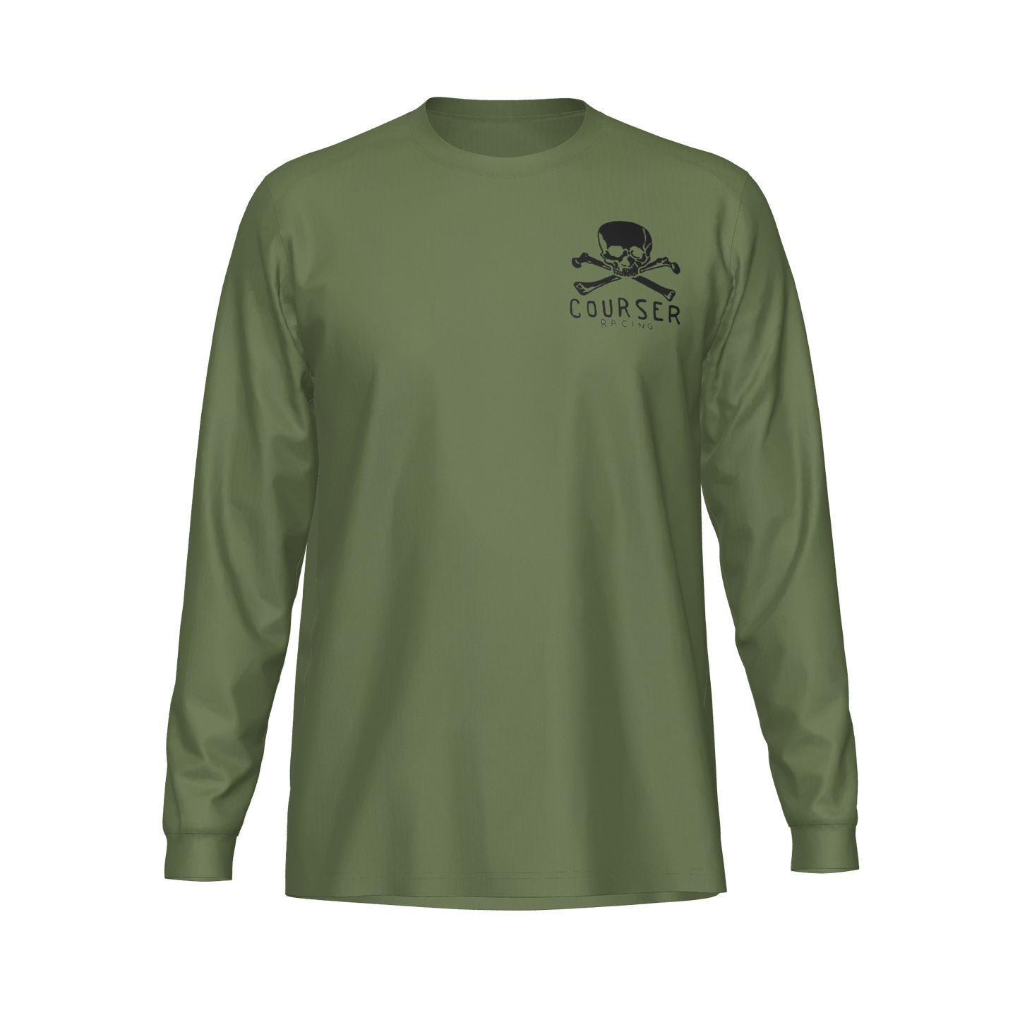 Courser Racing White Skull Performance Long Sleeve