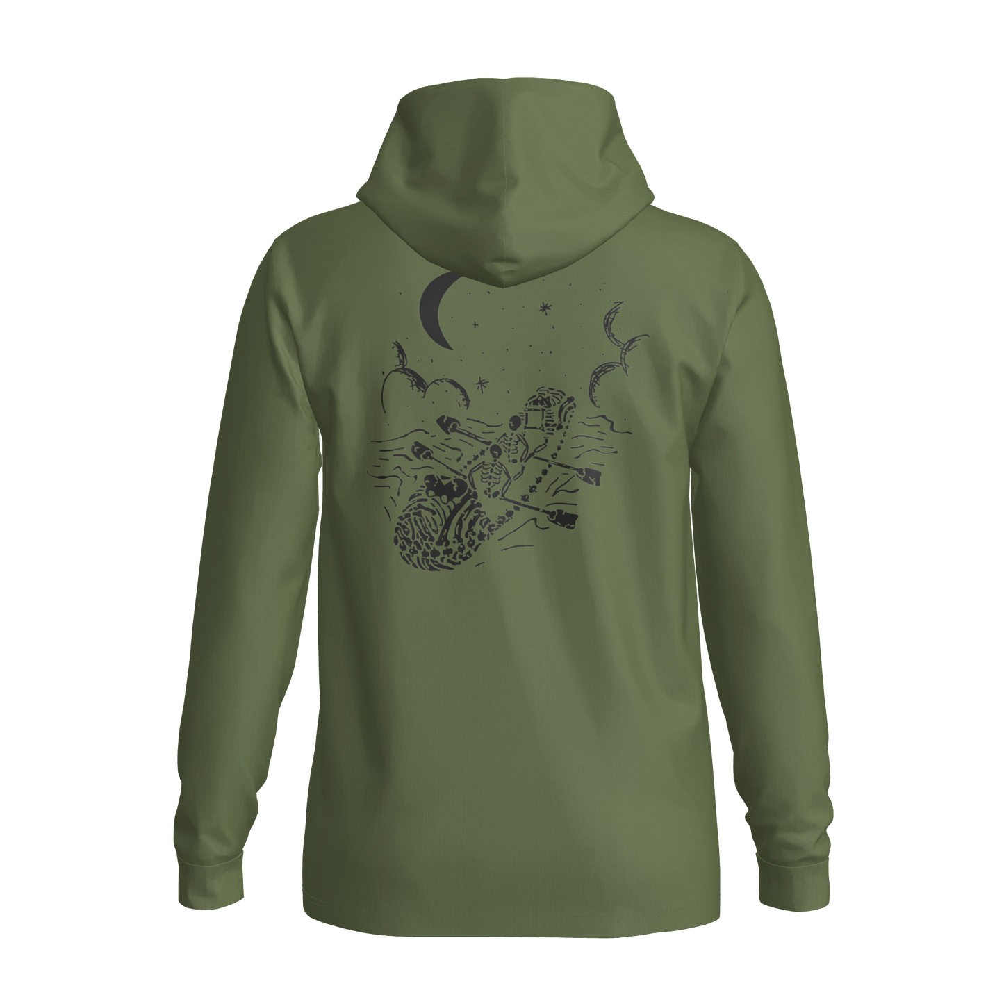 Courser Racing White Skulls Hooded Performance Long Sleeve