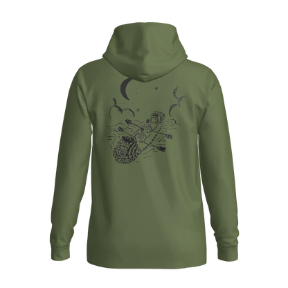 Courser Racing White Skulls Hooded Performance Long Sleeve
