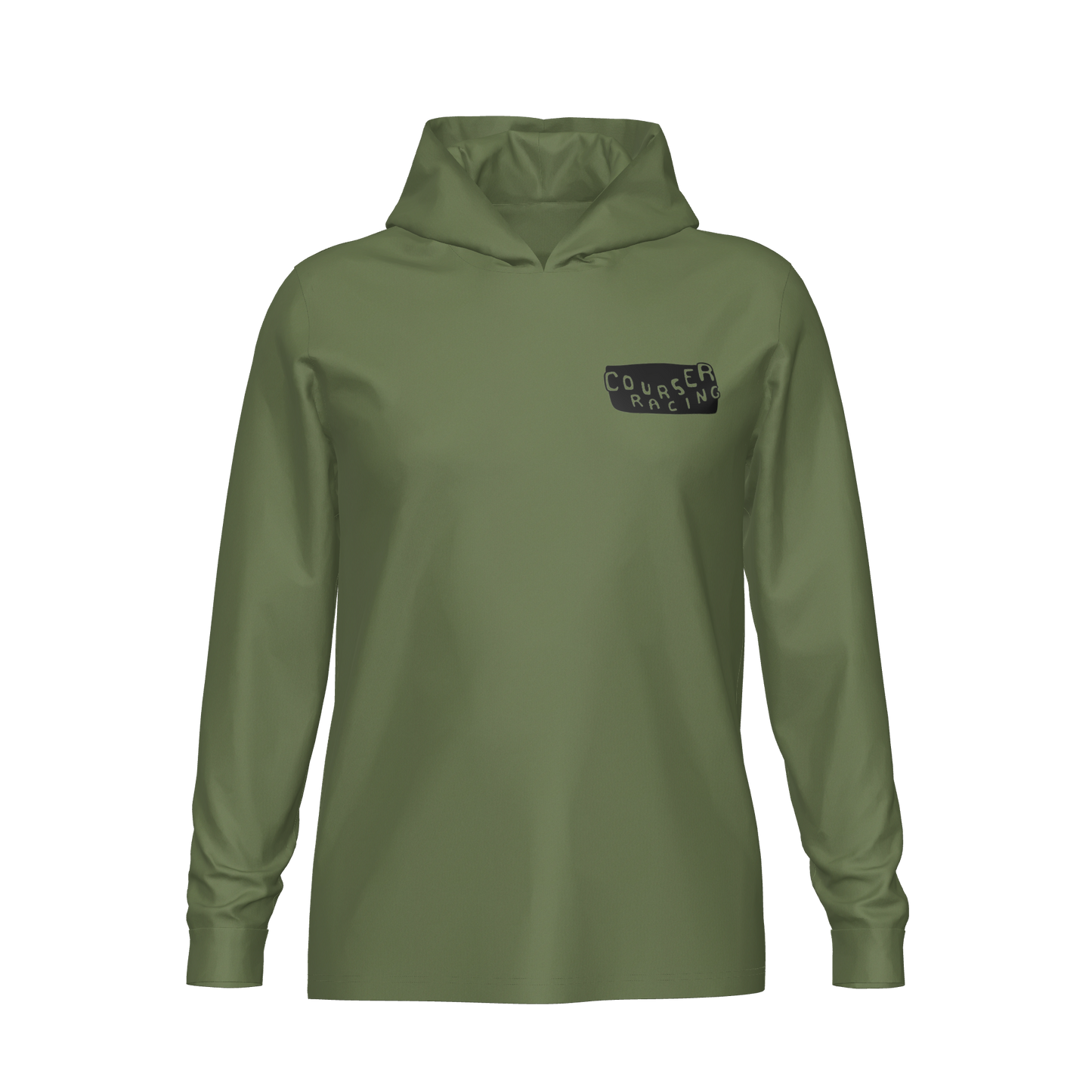 Courser Racing Black Skulls Hooded Performance Long Sleeve