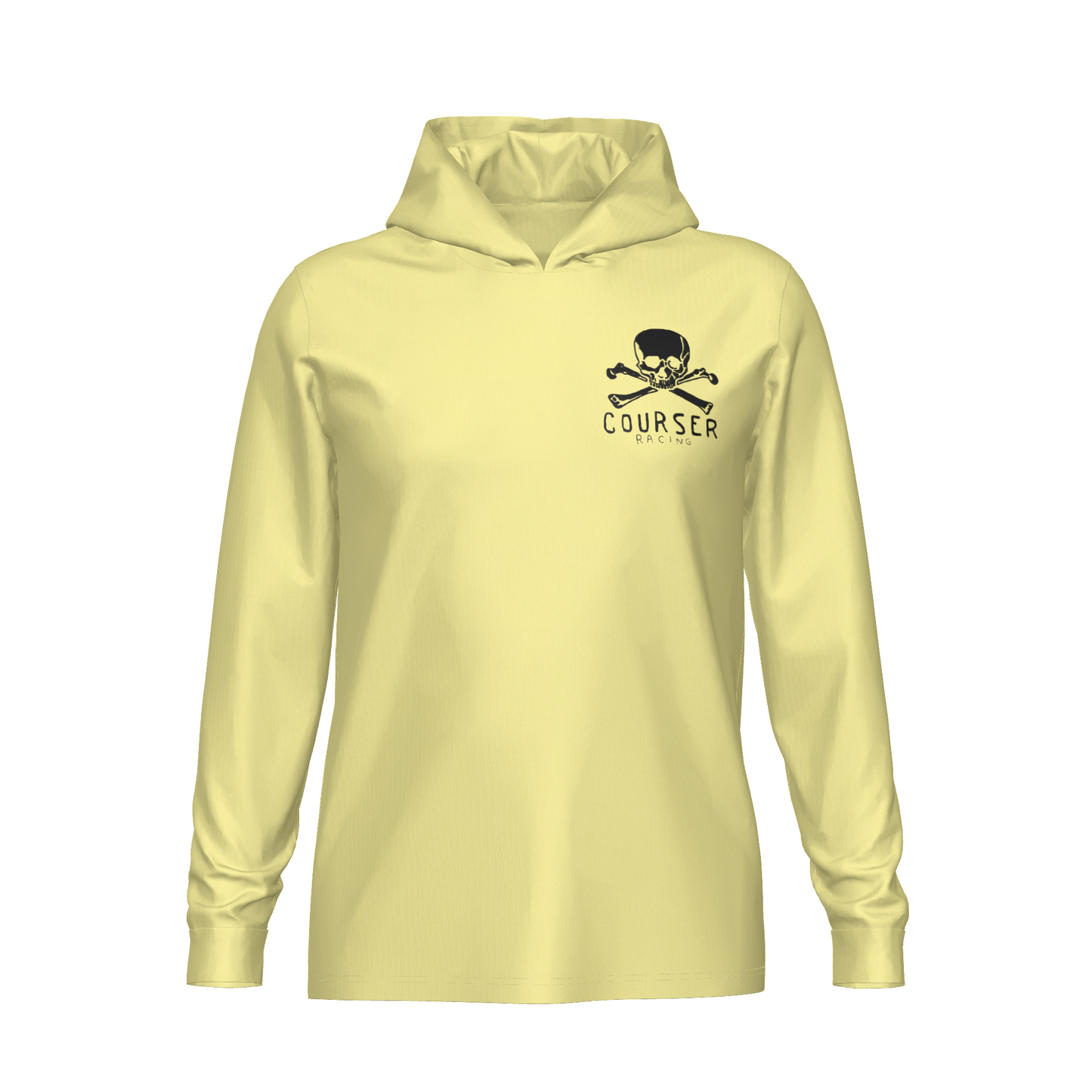 Courser Racing White Skulls Hooded Performance Long Sleeve