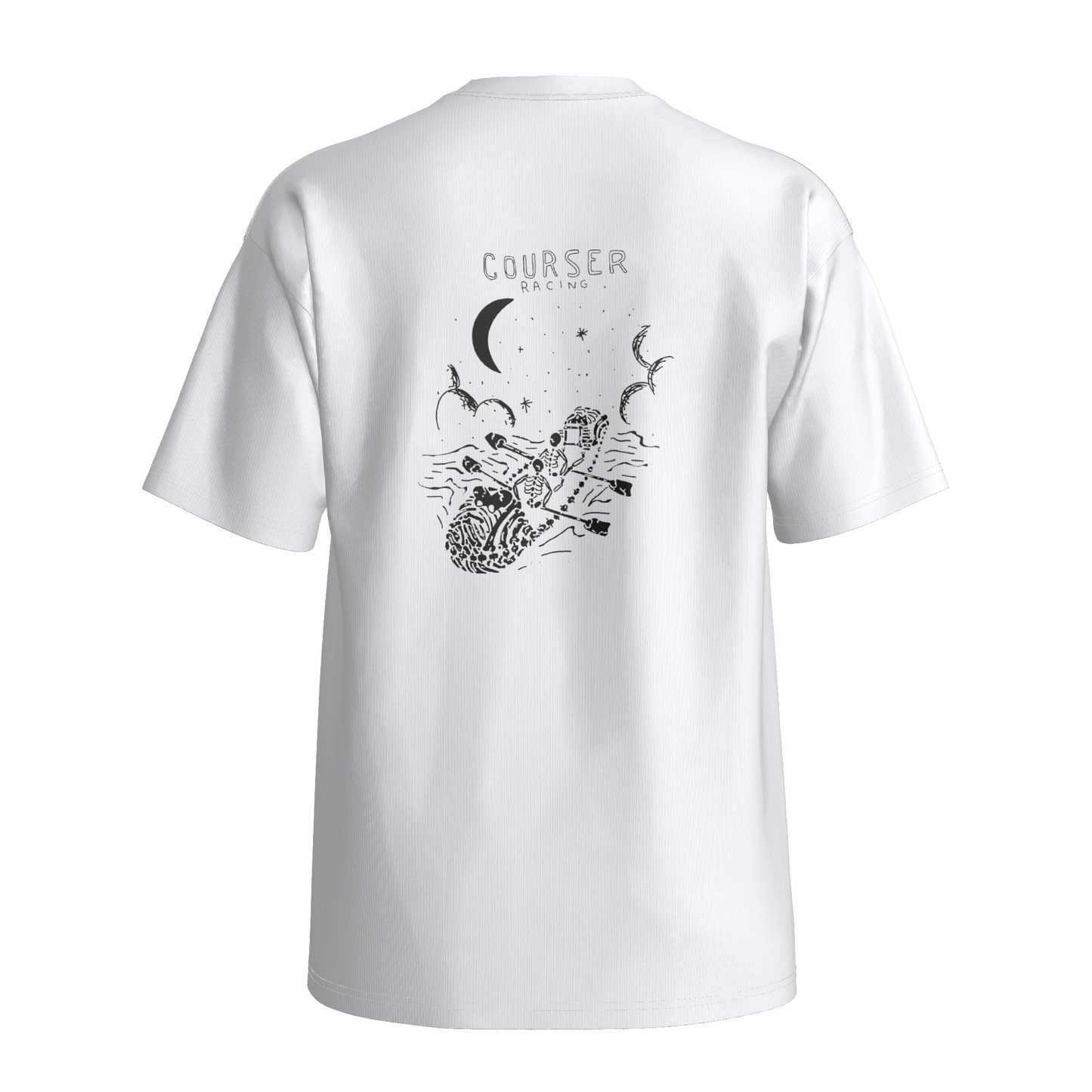 Courser Racing CC White Skull Tee