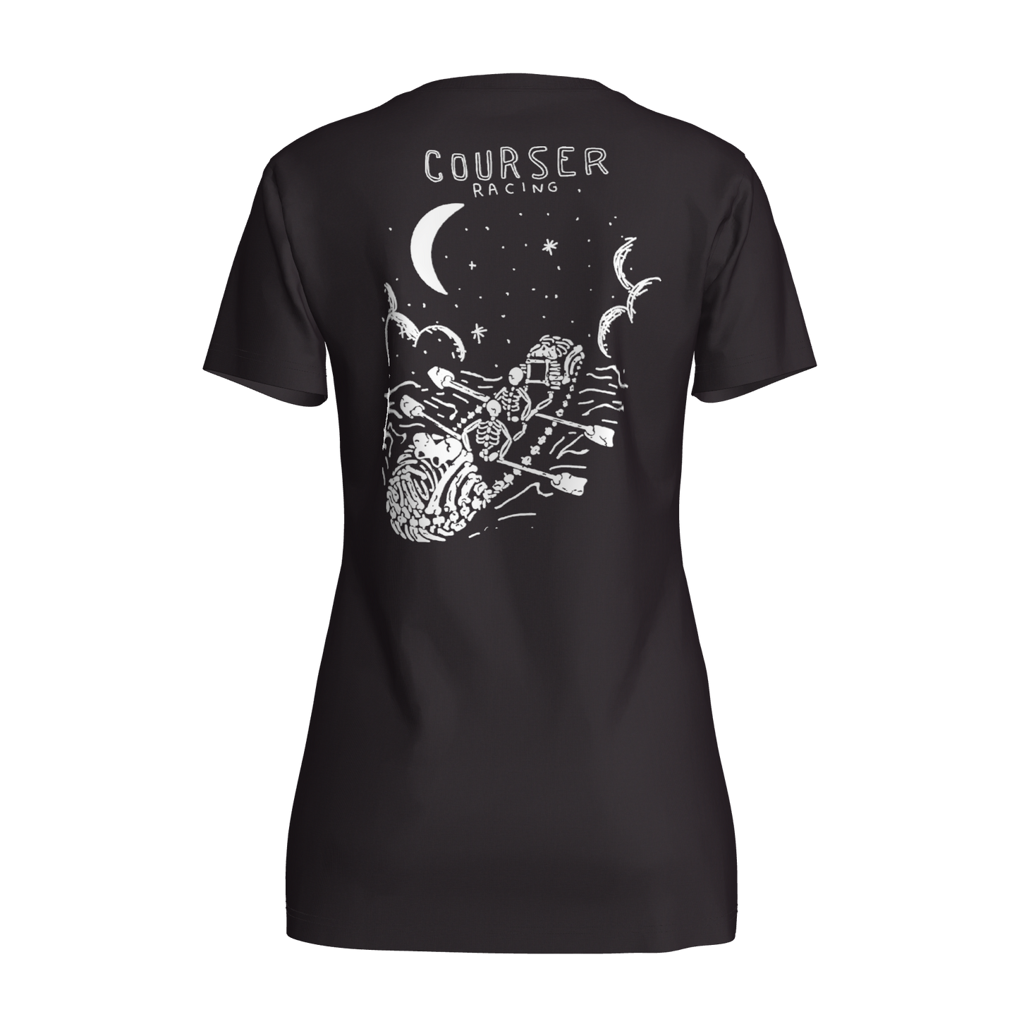 Courser Racing Women's White Skull NL Tee