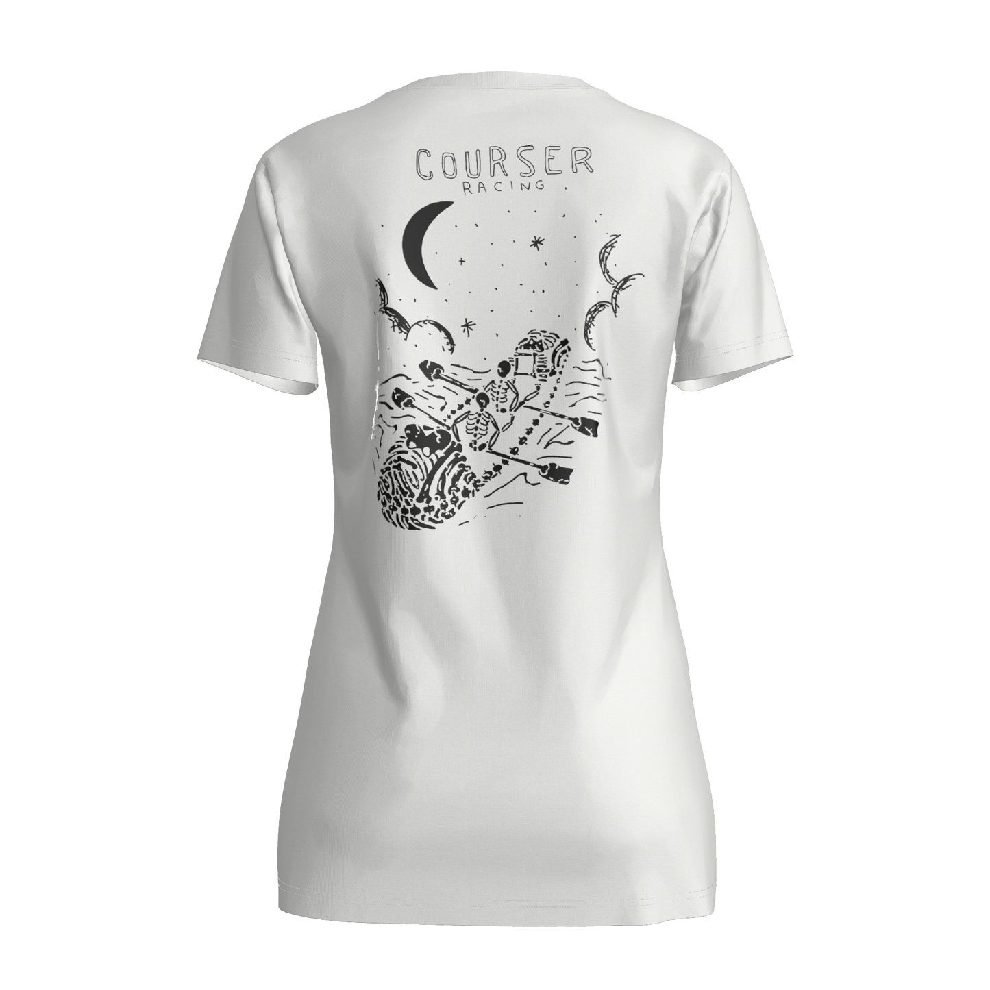 Courser Racing Women's White Skull NL Tee