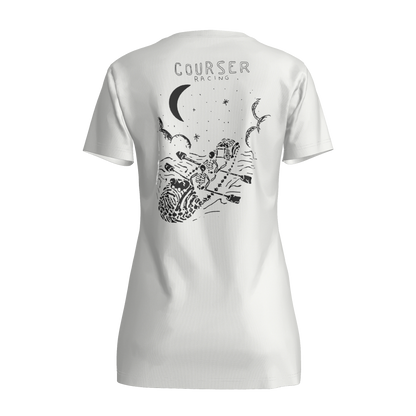 Courser Racing Women's White Skull NL Tee