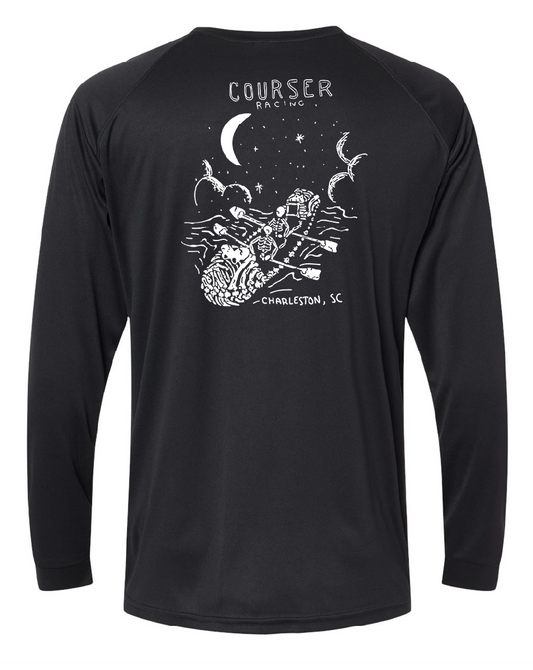 Courser Racing White Skull Performance Long Sleeve